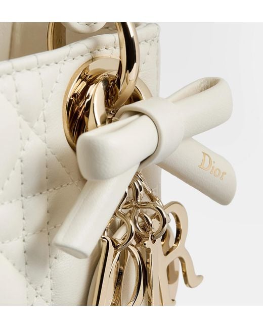 Dior White Mini Lady Shoulder Bag
