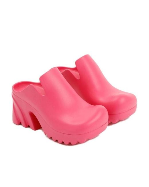 Bottega Veneta Pink Flash Platform Clogs