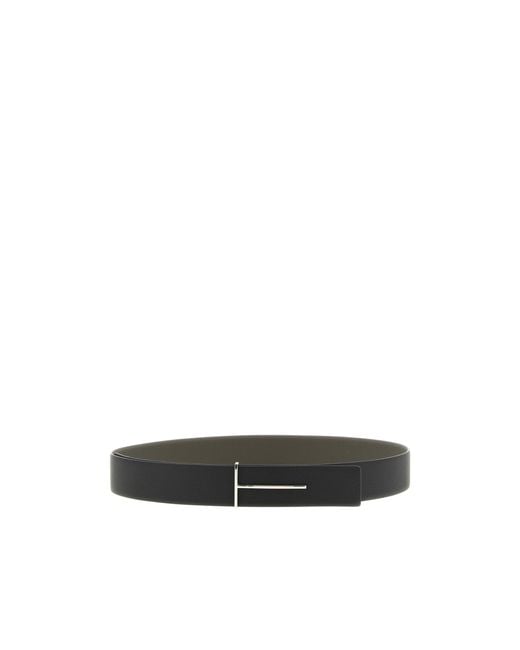 Tom Ford White Logo Belt for men