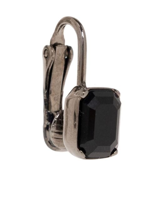 DSquared² White Ibra Crystal-Embellished Clip Earrings for men