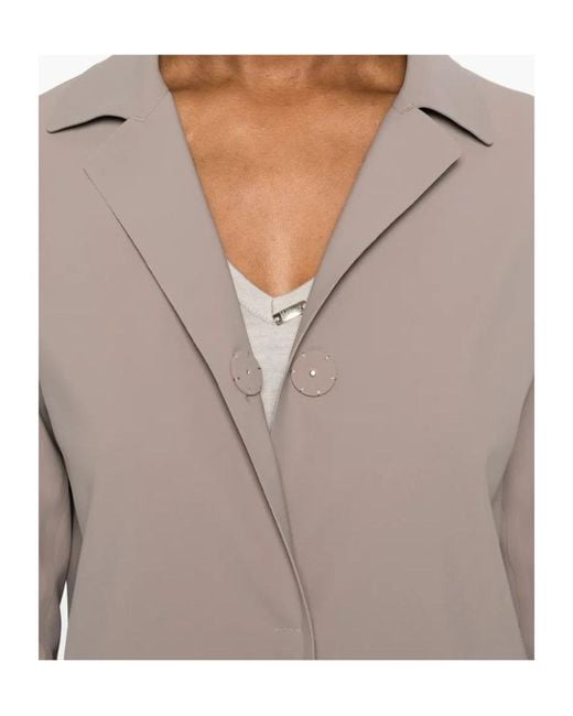 Herno Gray Single-Breasted Long-Sleeved Coat