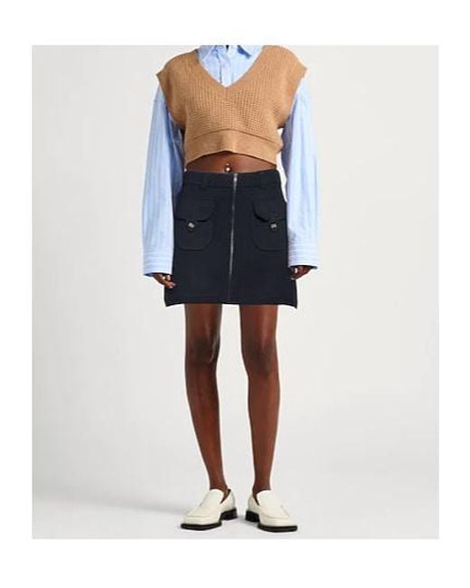 Ganni Blue Knitted Mini Skirt