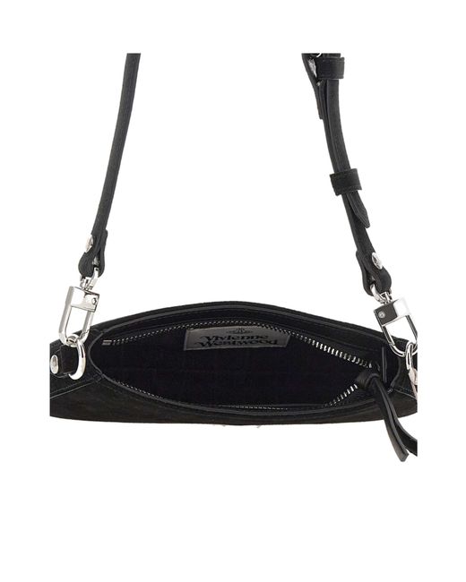 Vivienne Westwood Black Tasha Orb Plaque Shoulder Bag