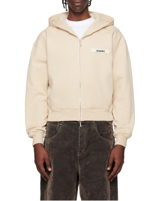 Jacquemus Natural The Gros Grain Zipped Hoodie for men