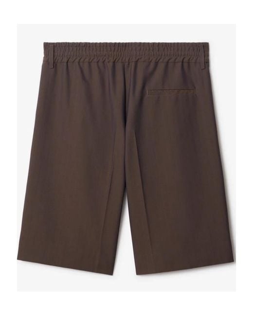 Burberry Brown Knee-Length Tailored Herringbone Shorts for men