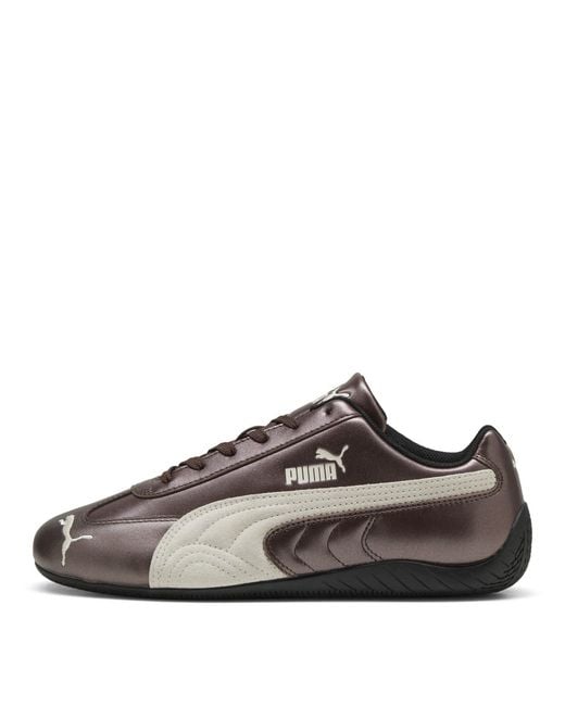 PUMA Brown Speedcat Metallic Low-Top Trainers