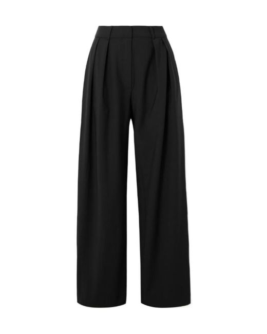 Frankie Shop Black Ripley Pleated Wide-Leg Pants