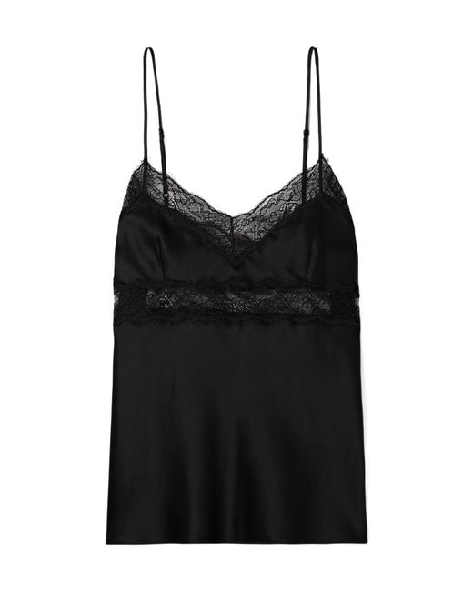 Nili Lotan Black Felicie Lace-Detail Top