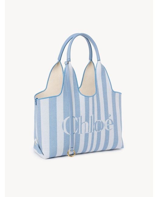 Chloé Blue Chloé Stripy East-West Tote Bag