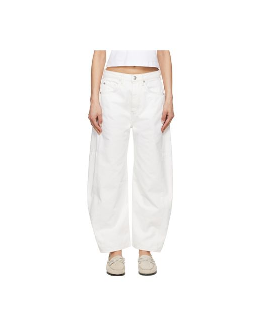 Rag & Bone White Denim Shorts With Belt Loops