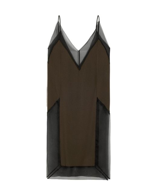 AMI Brown Thin Strap Midi-Dress