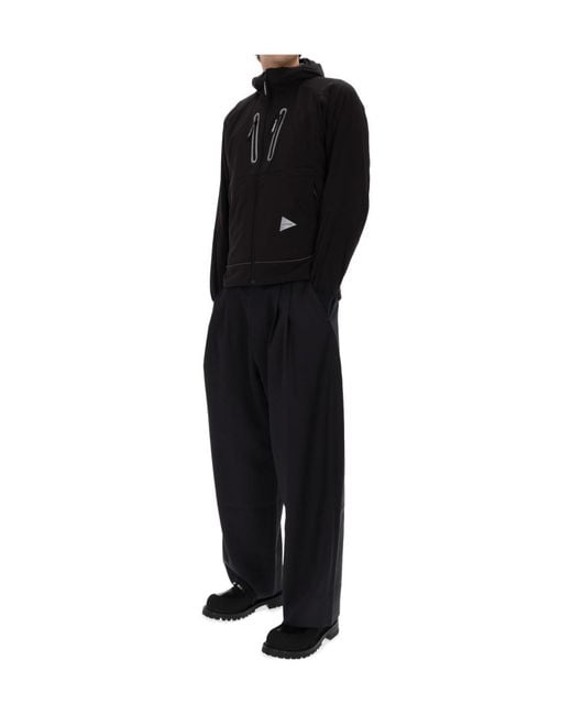 And Wander Brown Hooded Casual Jacket for men