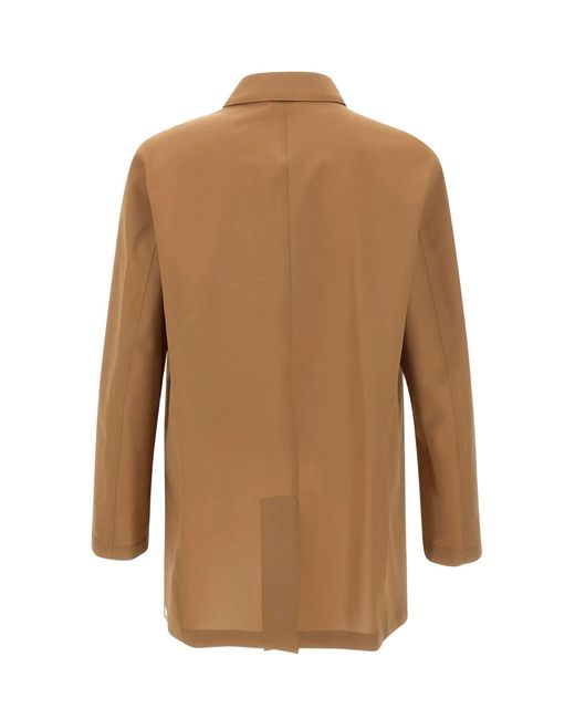 Peuterey Brown Single-Breasted Coat for men