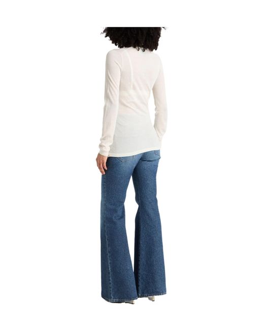 Isabel Marant White Crew-Neck Long-Sleeve Top