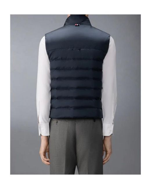 Thom Browne Blue Four-Bar Downfill Gilet for men