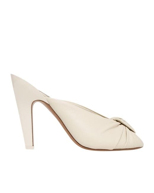 Chloé Natural Chloé Suzie Knotted Heeled Mules