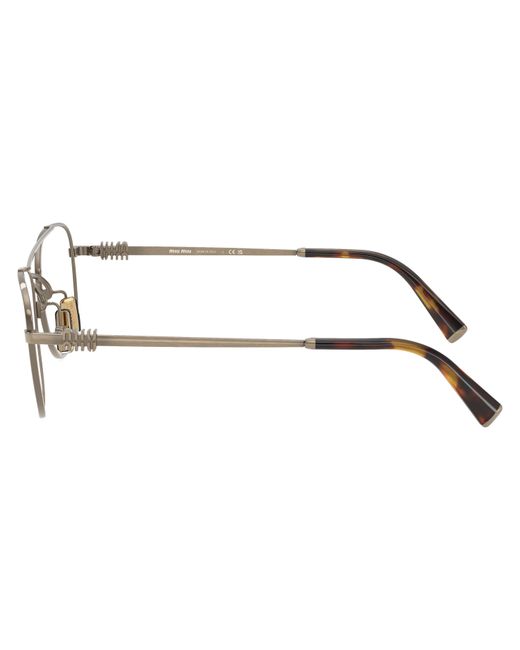 Miu Miu White Eyewear Square Frame Full Rim Glasses