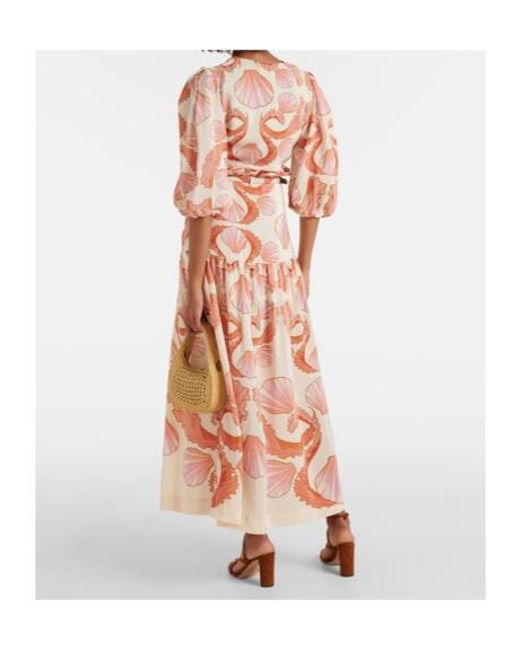 Adriana Degreas Pink Seashell Silk Maxi Dress