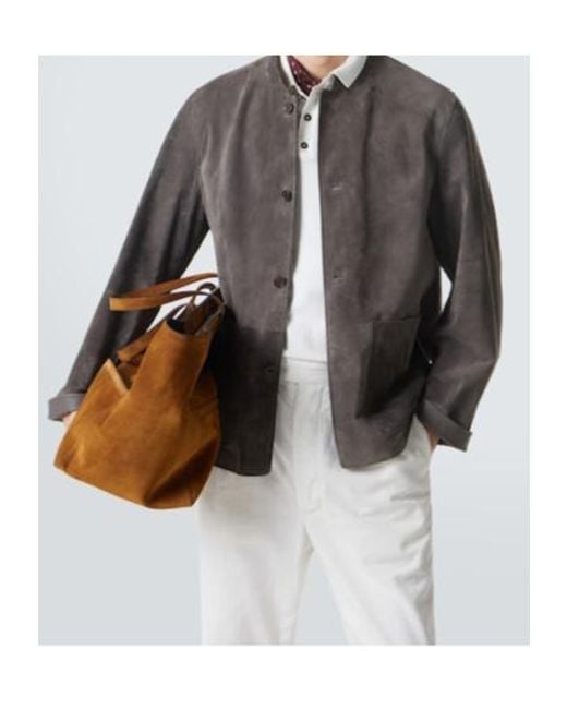 Dunhill Gray Suede Jacket for men