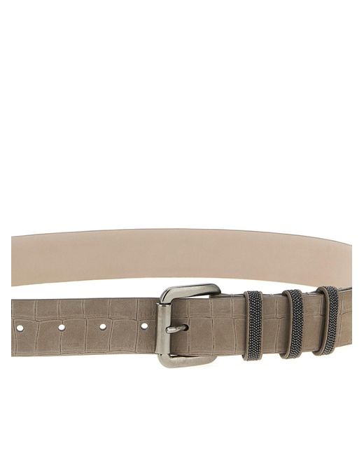 Brunello Cucinelli White Monile Buckle Belt