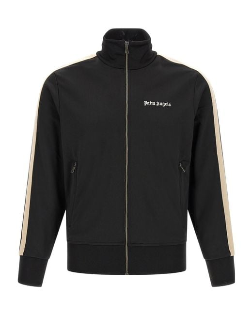 Palm Angels Black Classic Track Banded Sweatshirt for men