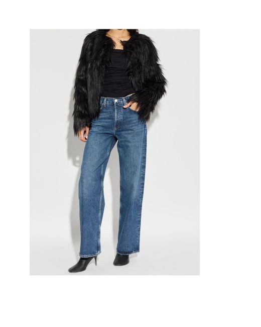 Stand Studio Black Eilish Faux Fur Jacket