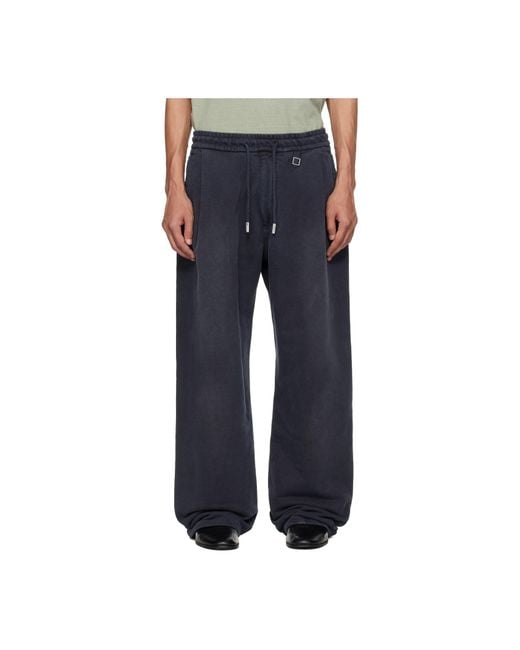 Wooyoungmi Blue Logo Drawstring Pants for men
