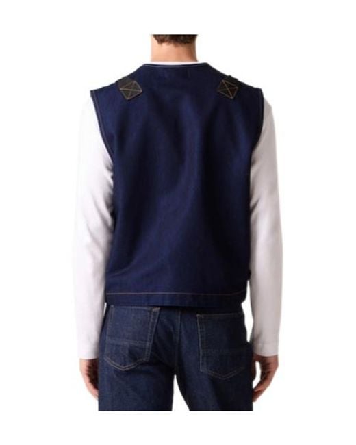 Stone Island Blue Denim Cargo Vest for men