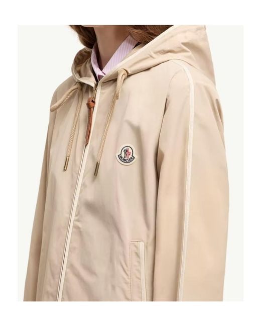 Moncler Natural Sarracenia Zip-Up Hooded Jacket
