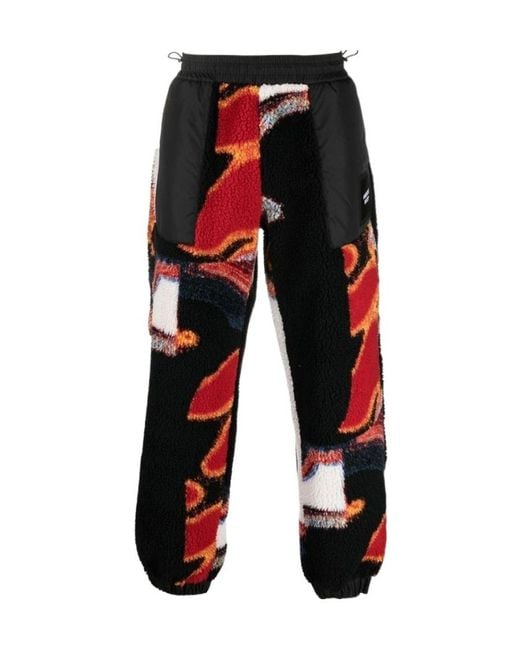 Ambush Red Teddy-Jacquard Drawstring Sweatpants for men