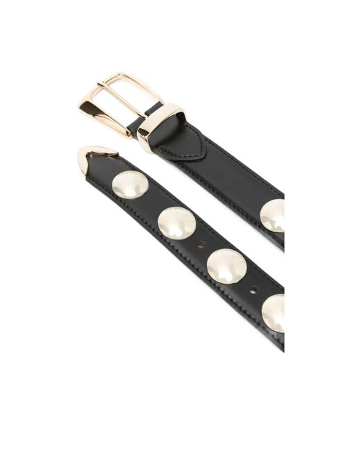Khaite White Stud-Detailed Buckled Belt