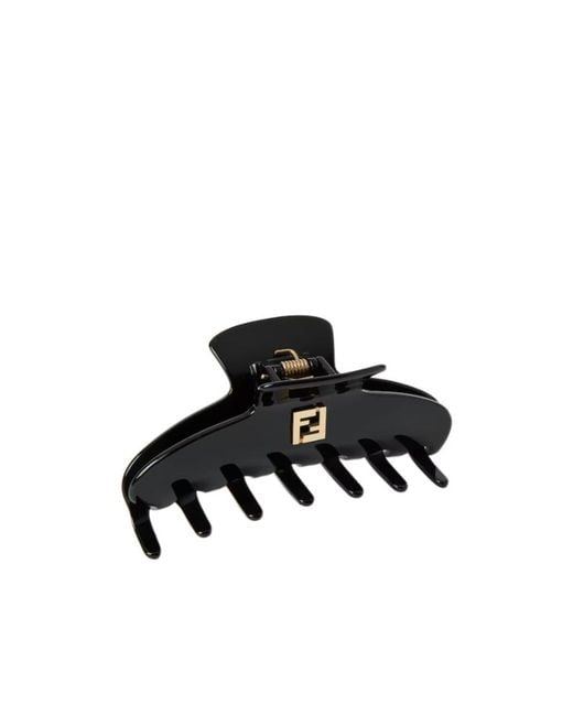 Fendi Black Ff Logo Hair Clip