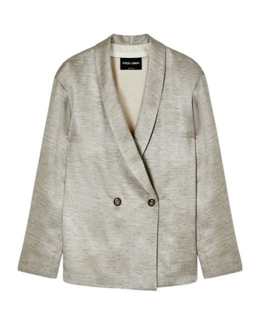 Giorgio Armani Gray Double-Breasted Jacket