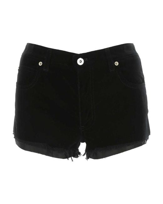 Miu Miu Black Washed Velvet Shorts