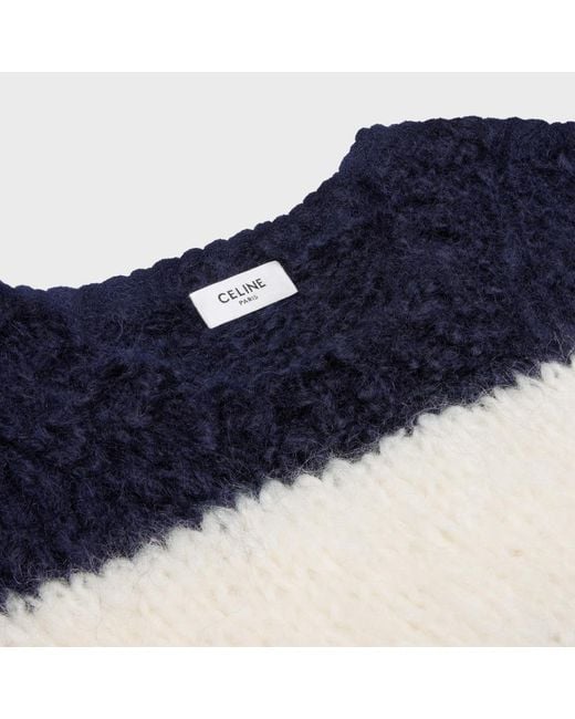 Céline Blue Striped Crew Neck Sweater