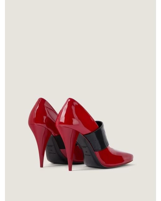 Givenchy Red Sliced Square Tape Pumps