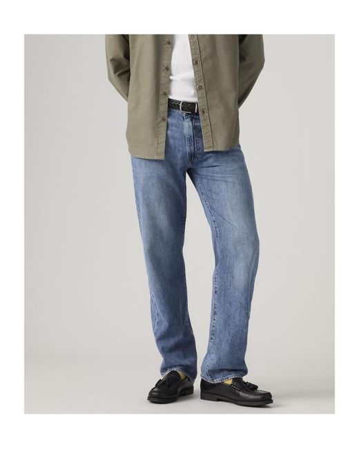 Levi's Blue Premium 555 Relaxed Straight Jeans for men