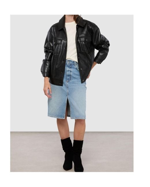 Anine Bing Black Lapel Leather Jacket