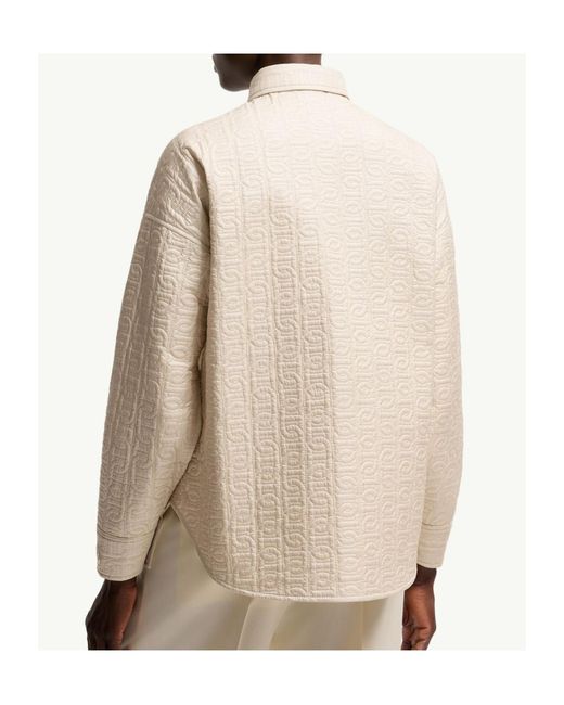 Moncler Natural Chain Quilted Padded Shirt Jacket