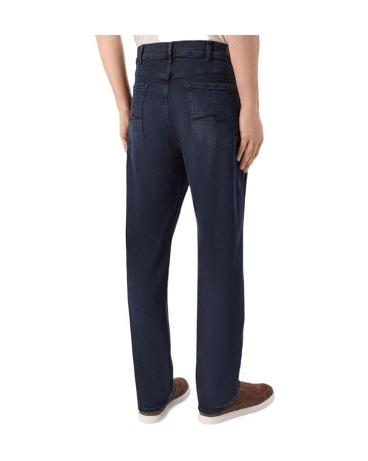 7 For All Mankind Blue Straight-Leg Jeans for men