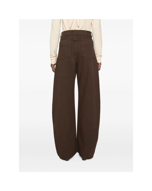 Lemaire Brown Wide-Leg High-Rise Pants