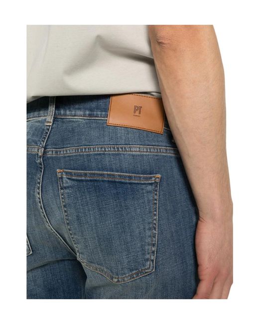 PT01 Blue Belt Loop Jeans for men