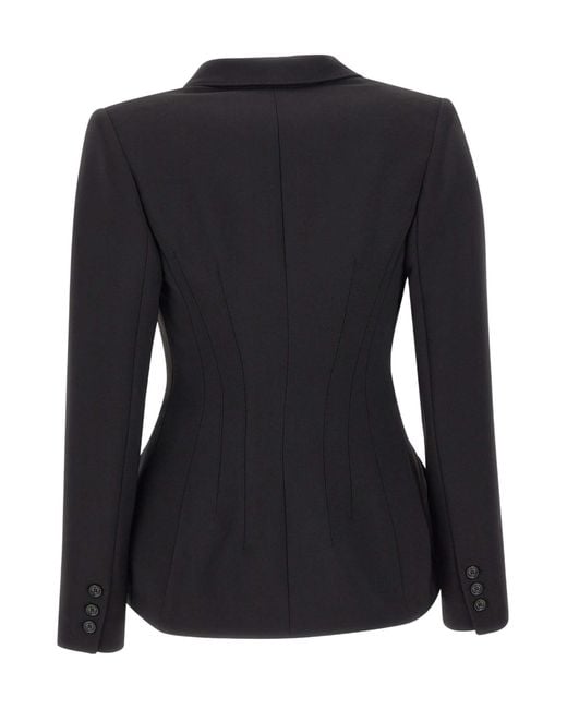 Elisabetta Franchi Black Fitted Double-Breasted Blazer