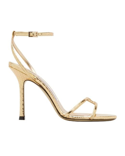 Jimmy Choo Metallic Leo 100 High-Heeled Sandals