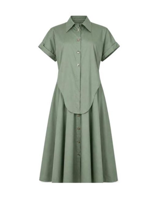 Liu Jo Green Button-Down Midi Dress