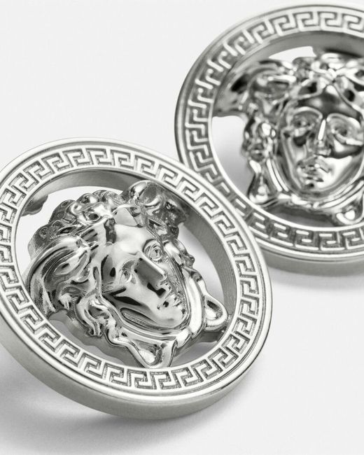 Versace White Medusa '95 Polished Finish Stud Earrings