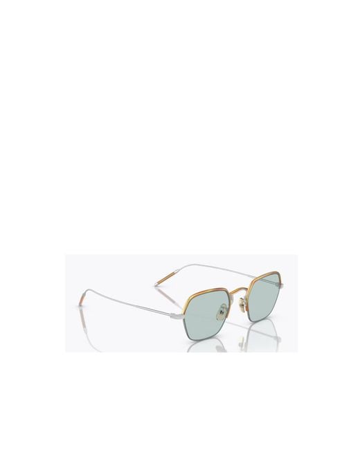 Oliver Peoples White Tortoiseshell Geometric-Frame Glasses for men
