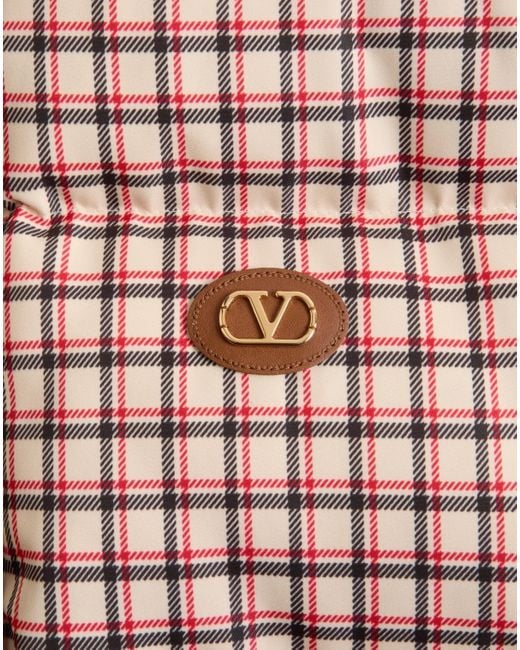 Valentino Pink Checked High Neck Coat for men