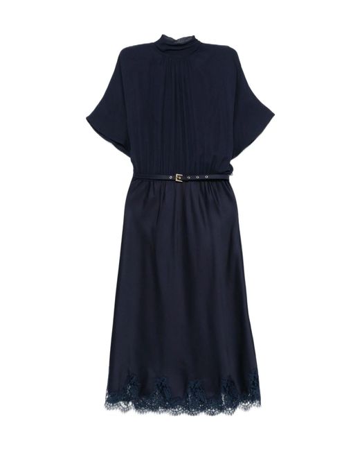 ERMANNO FIRENZE Blue Short Sleeve Dress