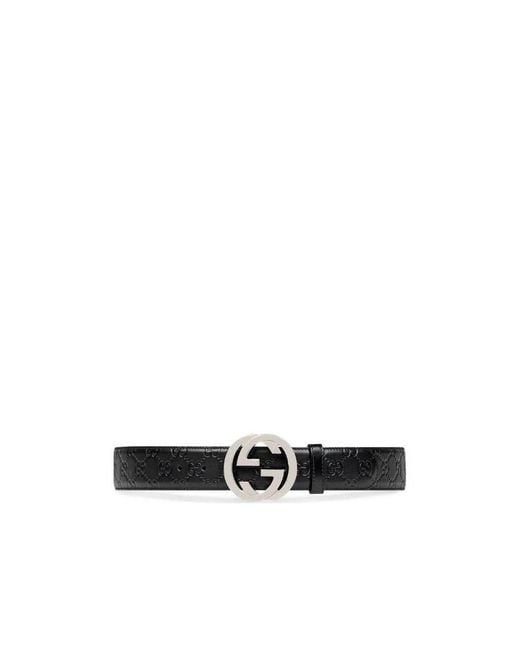 Gucci Black Gg Supreme Buckle Belt for men
